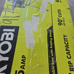 USED RYOBI CORDED 10" TABLESAW WITH STAND GOOD CONDITION. SEE PICTURES PLEASE $120