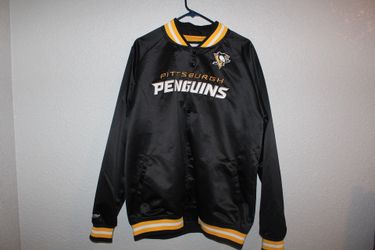 Mitchell & Ness Pittsburgh Penguins Jacket XL – Black/Gold NHL Snap Button