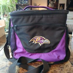 Nfl Baltimore Ravens 24 can cooler

The product is a new NFL Baltimore Ravens 24 can cooler tote bag, officially licensed by the National Football Lea