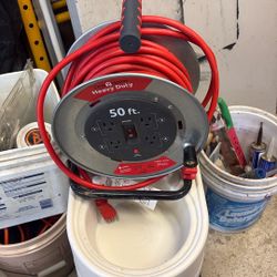  50 Ft Extension Cord Reel with 4 Sockets