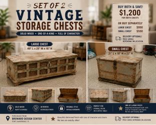 PAIR OF ONE-OF-A-KIND SOLID WOOD CHESTS/ TABLES