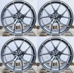Set of 19 Inch BBS FI-R EVO Style Wheels Rims 19x9.5 +38 5x120 Hyper Black