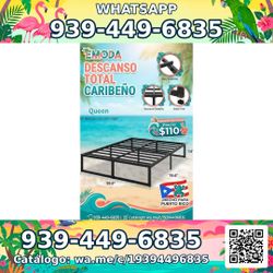 Base Queen EMODA 14" Descanso Total Caribeño — NUEVA EN CAJA 🎁