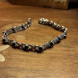 Sterling Sapphire Tennis Bracelet 