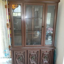 Teak wood glass cabinet 1960s era.