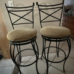 Wrought Iron Swivel Barstools. Floor To  Top Of Seat Is 30 Inches.