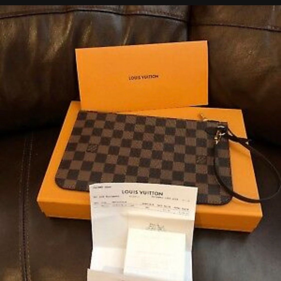 Neverfull LV Louis Vuitton Wristlet Pouch Pochette Clutch  