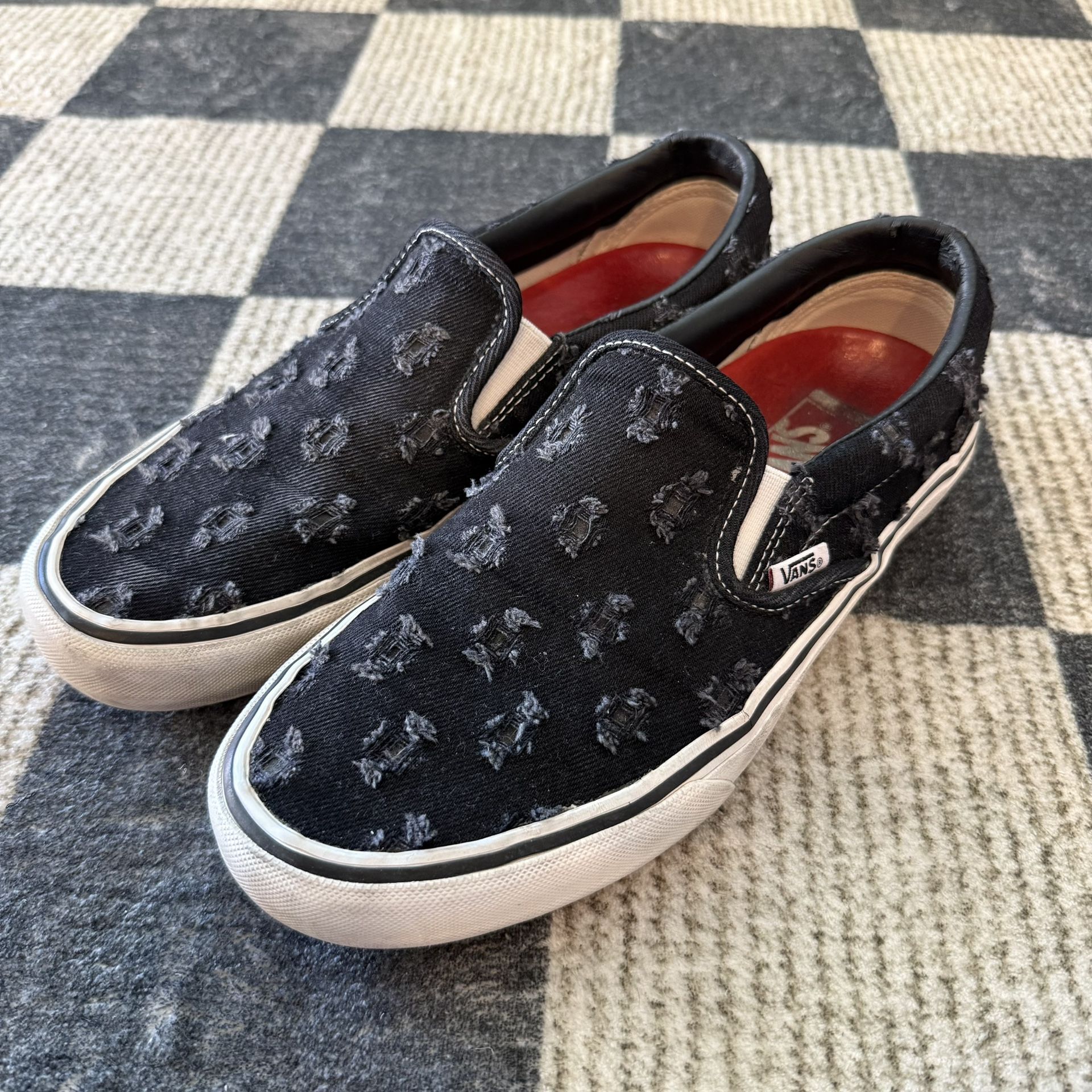 Vans Slip-On x Supreme Hole Punch Denim Black (9)