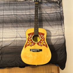 Global Vintage Acoustic Guitar (WITH CASE AND PLAYBOOKS)