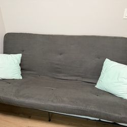 Full-Size Futon + Mattress + Memory Foam Topper — Great Condition!