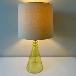 Green Glass Lamp with Lamp Shade