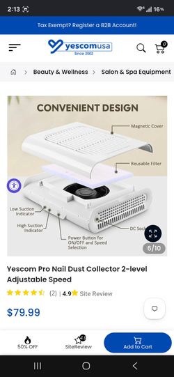 Yescom Pro Nail Dust Collector 2-Level Speed