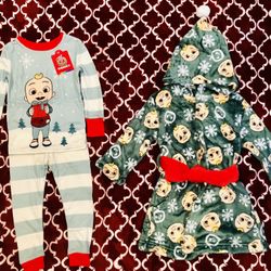 CoComelon Toddler Pajamas and Robe Set, 3-Piece, Sizes 2T & 3T