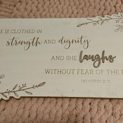 Wooden Decor Proverbs 31:25