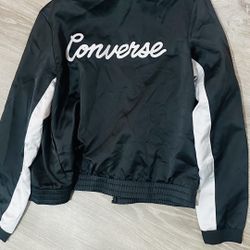 Large Converse black windbreaker jacket 12/13year