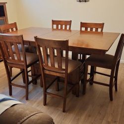 6 Person Bar Height Dining Room Table