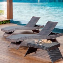 New 3pc Set Sun Lounge Chaise 