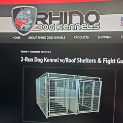 Rhino Dog Kennel /8ft x16ft w/Roof Shelter