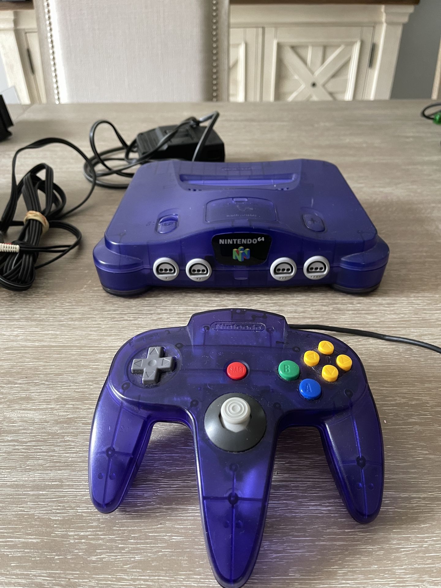 Nintendo 64 Grape Purple Console And Controller Works Great N 64