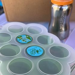 Thinkbaby Stainless Steel Baby Bottle + WeeSprout Silicone Baby Food Freezer Trays