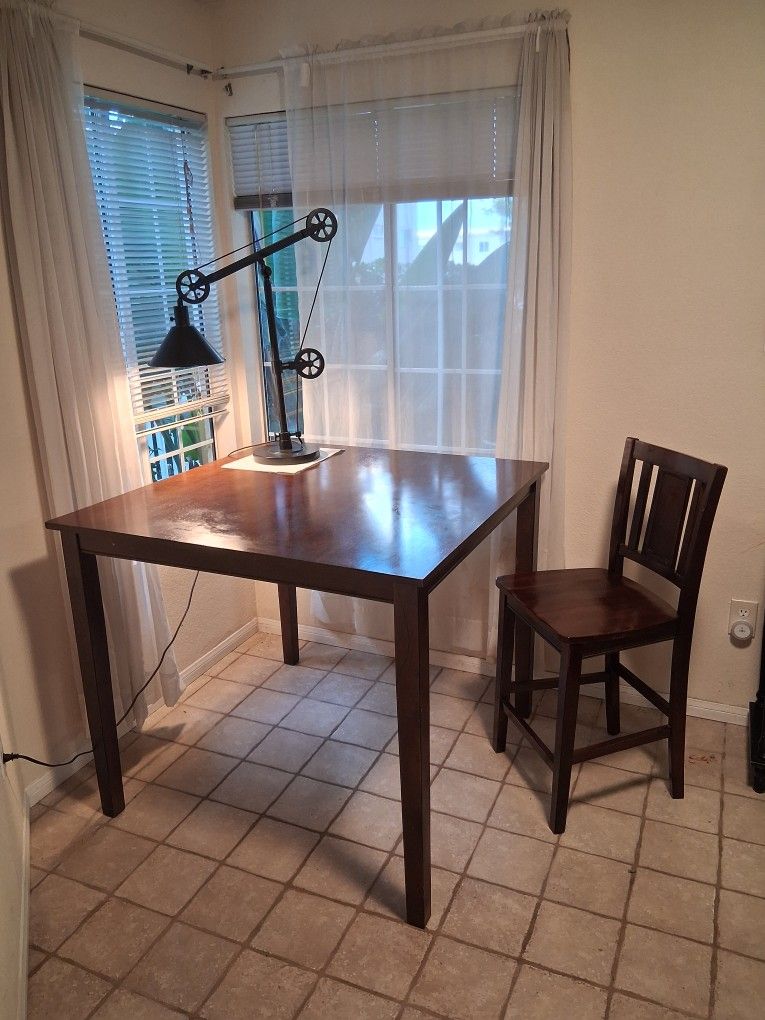 Table and Four Chairs; Black Wall Table