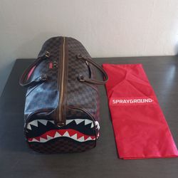 Sparayground Large Size Duffle Bag Durable PU Leather Fabric Brown/Black