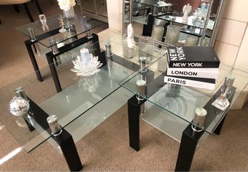 Glass Top Coffee and End Table Set