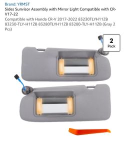 Sides Sunvisor Assembly with Mirror Light Compatible with honda CR- V17-22