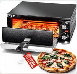 Electric Pizza Oven Indoor Countertop Pizza Oven Commercial Pizza Maker Machine for Home with Timer Stainless Steel Pizza Cooker