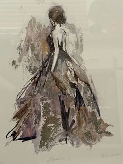 "Elegance 3" Signed Mixed Media Figurative Print