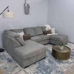 Lane Gray Sectional Couch with Double Chaise Lounge