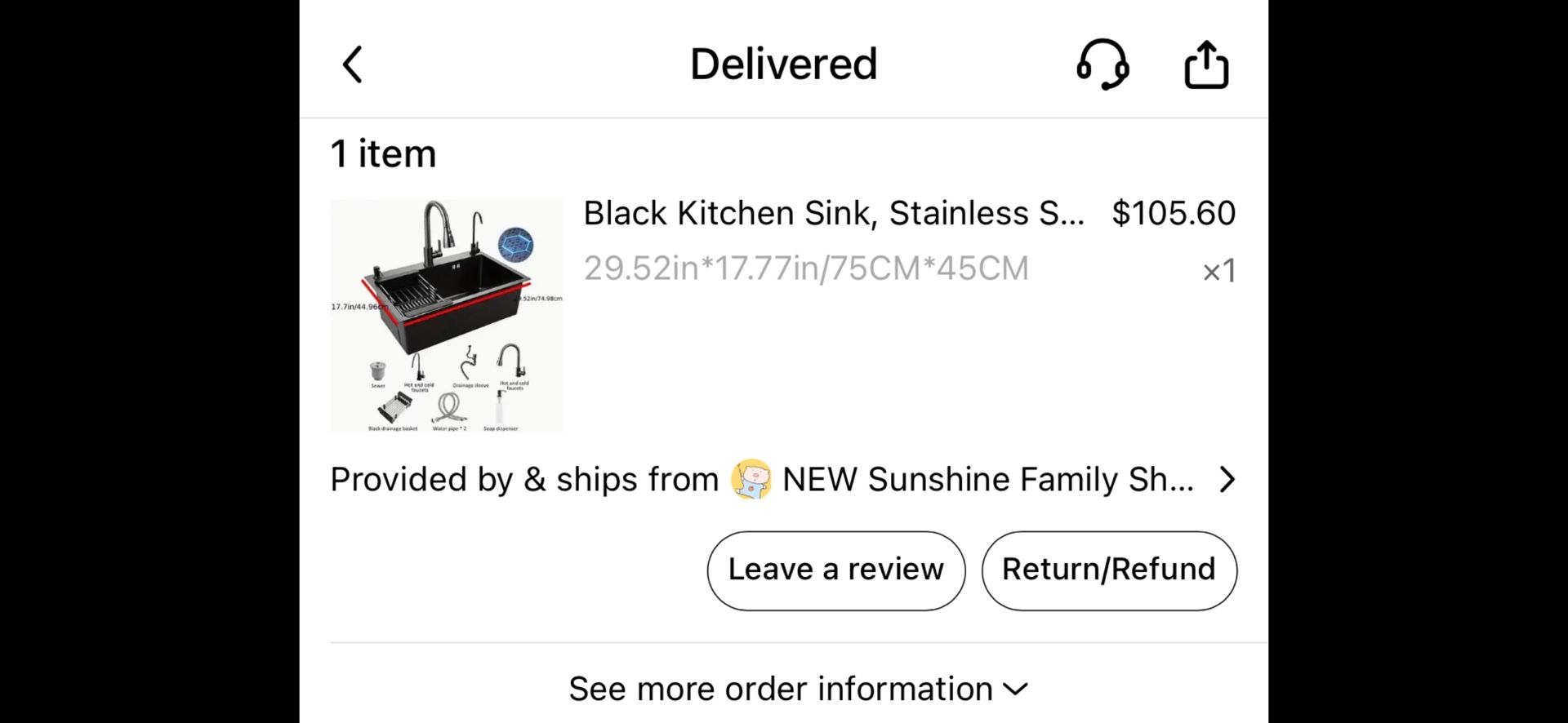 Black Stainless Kitchen Sink