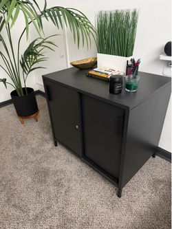 MODERN BLACK STORAGE CABINET