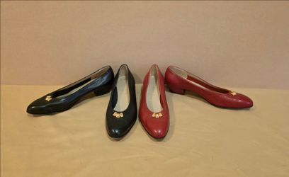 2-Pairs of Vintage Salvatore Ferragamo Leather Pumps, size 7.5