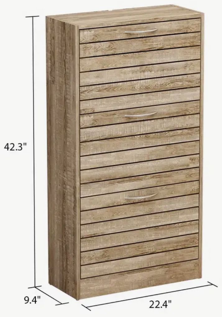 Zapatera - 3-Drawer Shoe Storage Cabinet With Ventilate Doors, Wood 3-Tier Shoe Rack Storage Organizer For Entryway, Hallway -  For Home Organization 