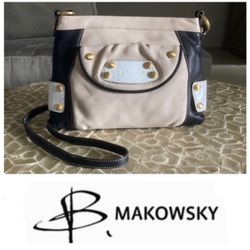 NEW!  B. Makowsky color block leather cross body bag