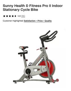 Sunny Pro 2 Stationary Bike Like New!