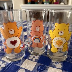 Vintage 1983 Care Bears Drinking Glasses