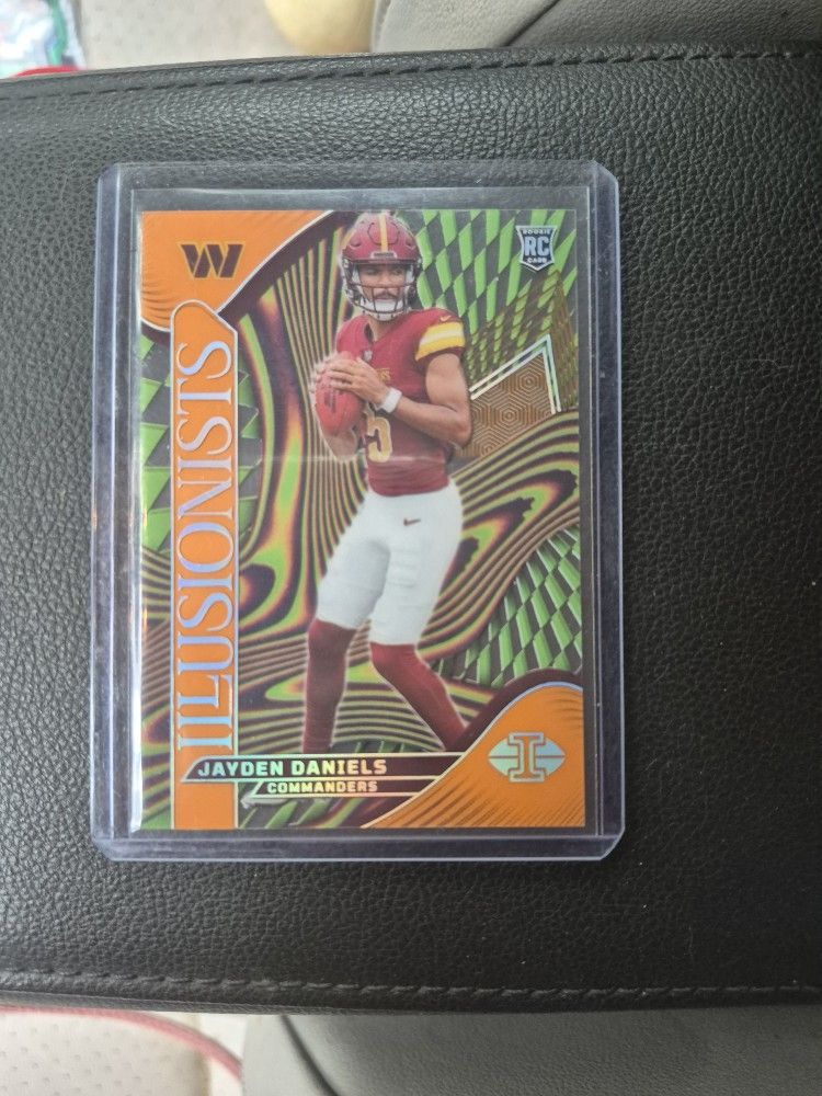 2024 Panini Illusions Jayden Daniel's Orange Illusionists Rookie Card