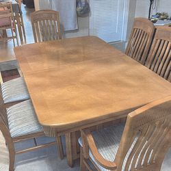 Solid Wood Dinning Room Set for 6 with Extension