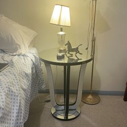 Mirrored Tulip End Table Side Table Nightstand 