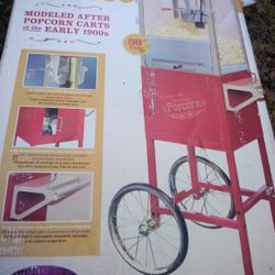 New Popcorn Machine And Cart Still In Box Brand New