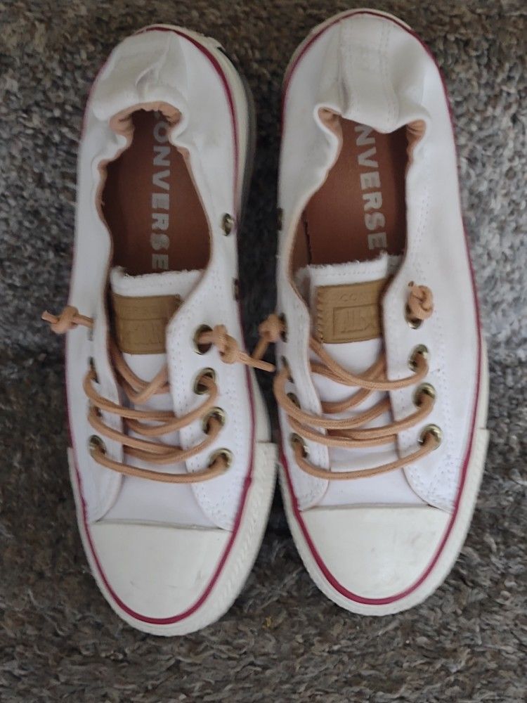 Like New Converse All Stars Size 9 M White Easy Slip-on Tennis Shoes