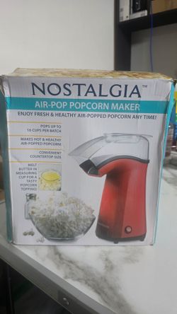 Nostalgia Air-Pop Popcorn Maker 16 Cups – Red – New Open Box, Never Used