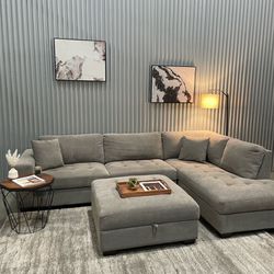 Thomasville Miles Fabric Sectional with Storage Ottoman - DELIVERY AVAILABLE 🚚