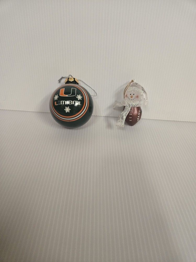 University Of Miami Christmas Ornaments