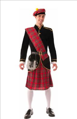 Adult Forum Novelties inc. Scotman 74514 Scottish Kilt Costume Set Red/Black  L