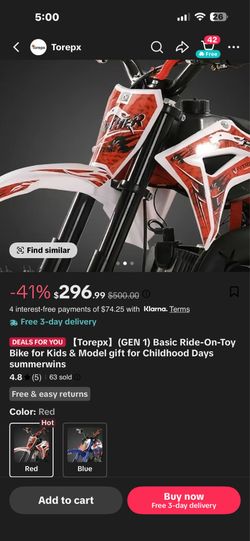 [Torepx) (GEN 1) Basic Ride-On-Toy Bike for Kids & Model gift for Childhood Days summerwins