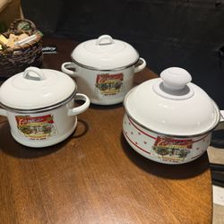 Vintage Campbells Soup Pots - Set Of 3 