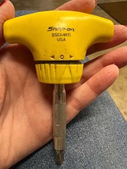 Snap on high viz YELLOW  t handle ratcheting screwdriver